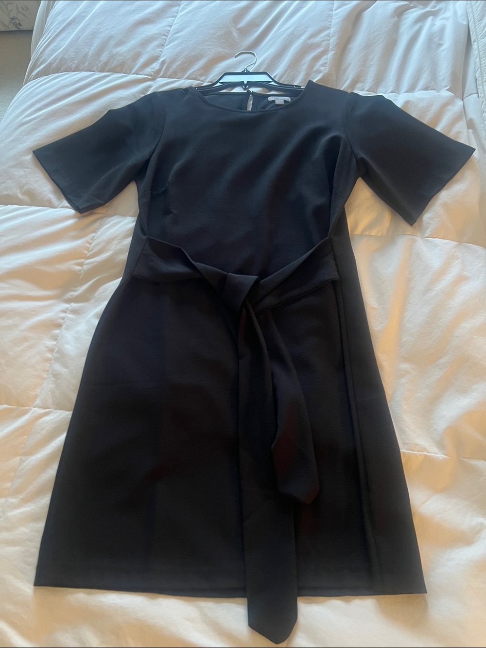 Black Tie-Waist Mini Dress